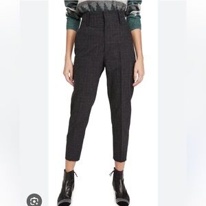 Isabel Marant Noah Wool Blend Crop Pants Faded Black